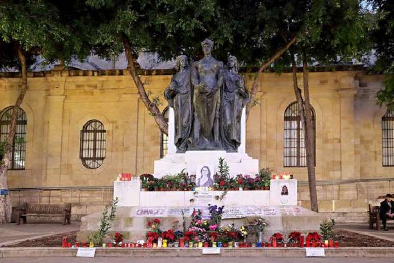 Memorial em homenagem a Daphne Caruana Galizia, jornalista assassinada em 2017, em Malta