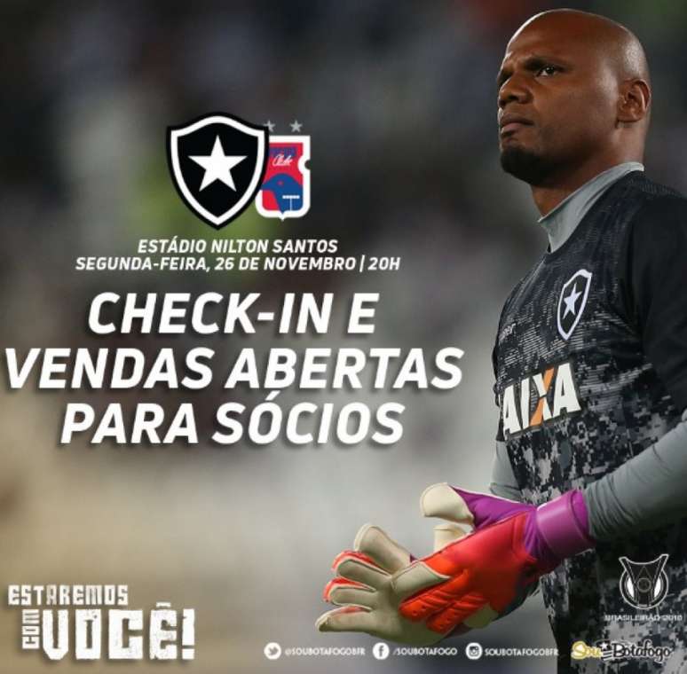 Postagem feita pelas páginas virtuais do programa de sócios 'Sou Botafogo' (Foto: Reprodução/Twitter Sou Botafogo)