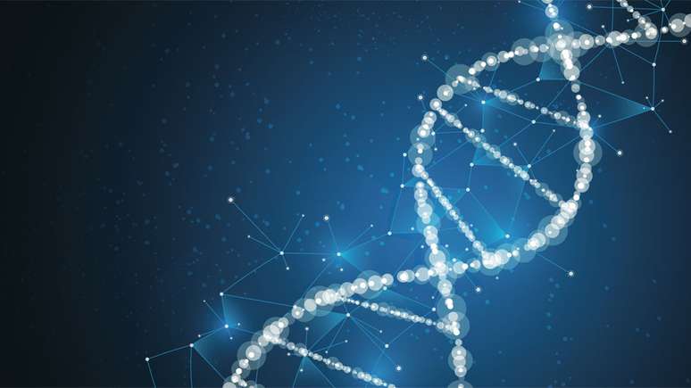 Representação artística de uma fita de DNA