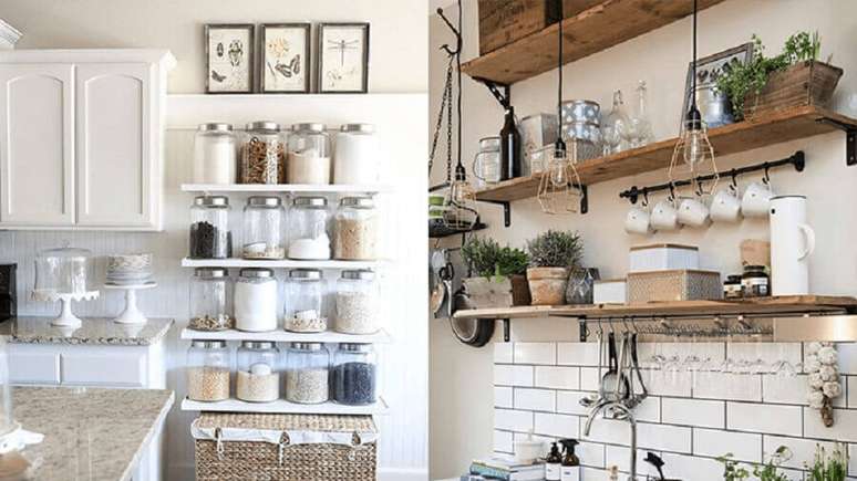 13. Cozinha decorada com potes de vidros fica super charmosa