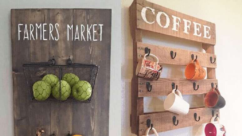 21. Decora&ccedil;&atilde;o com placas de madeira personalizadas