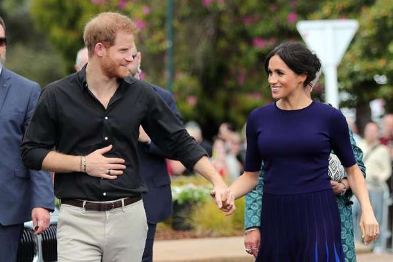 Harry e Meghan Markle durante visita à Nova Zelândia, em outubro de 2018