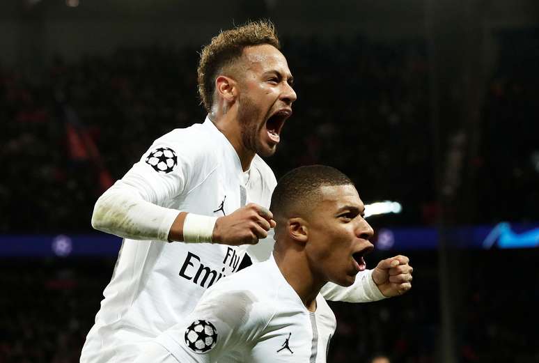 Neymar comemora gol do Paris St Germain 
 28/11/2018    REUTERS/Benoit Tessier 