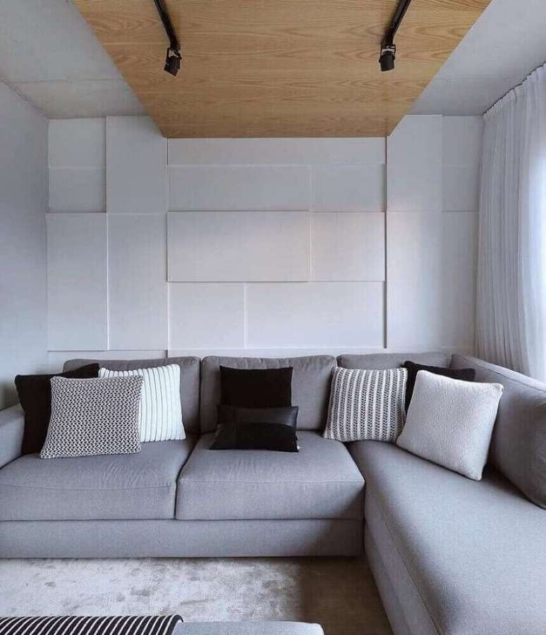 49. O sofá de canto para sala pequena também é uma excelente escolha para otimizar o espaço – Foto: FirePont