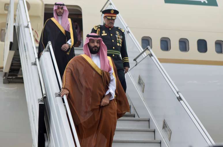 Príncipe herdeiro da Arábia Saudita, Mohammed bin Salman, chega a Buenos Aires, na Argentina, em 28 de novembro de 2018, para reunião do G20