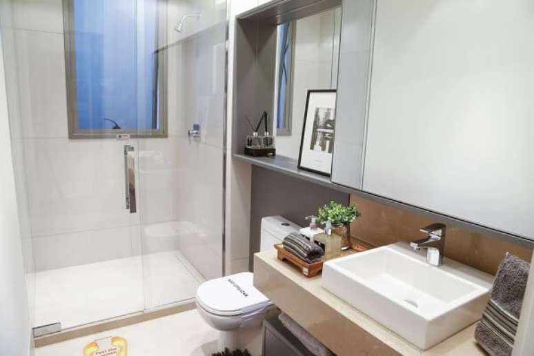 10- A torneira para pia de banheiro leva requinte ao ambiente. Fonte: Pinterest