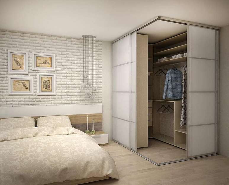 4. Utilize ao máximo os espaços para alcançar o sonhado quarto com closet pequeno – Foto: Yandex