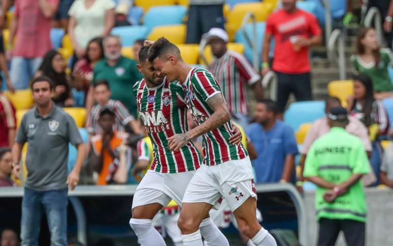 Ao lado de Kayke, Richard comemora gol pelo Flu (Foto: Andre Melo Andrade/Eleven)
