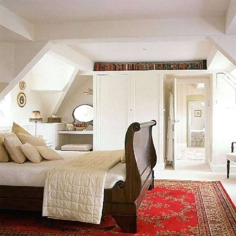 9. O tapete tipo persa é perfeito para levar um toque mais sofisticado ao quarto – Foto: Busy Being Jennifer