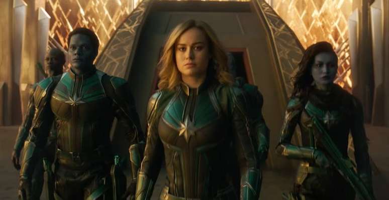 Atriz Brie Larson como Capitã Marvel.