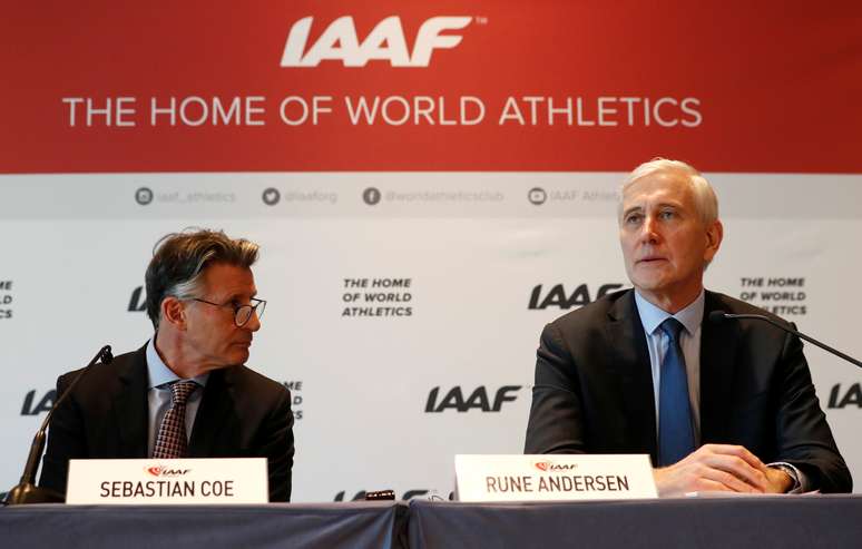  Sebastian Coe e Rune Andersen concedem entrevista
  4/12/2018    REUTERS/Eric Gaillard 