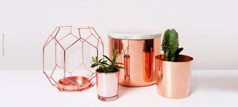 59. Lindos modelos de objetos de decoração rose gold – Foto: Pinterest