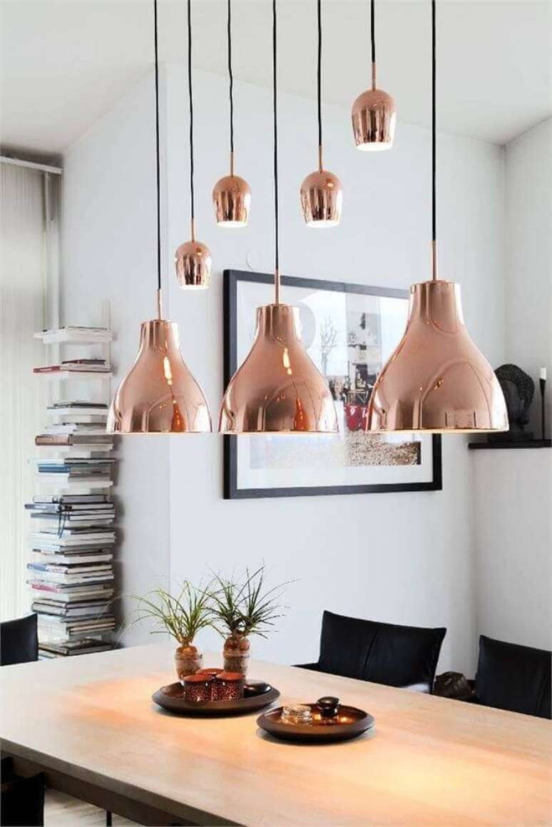 60. Modelo de pendente rose gold &ndash; Foto: TeBe Interi&oslash;r