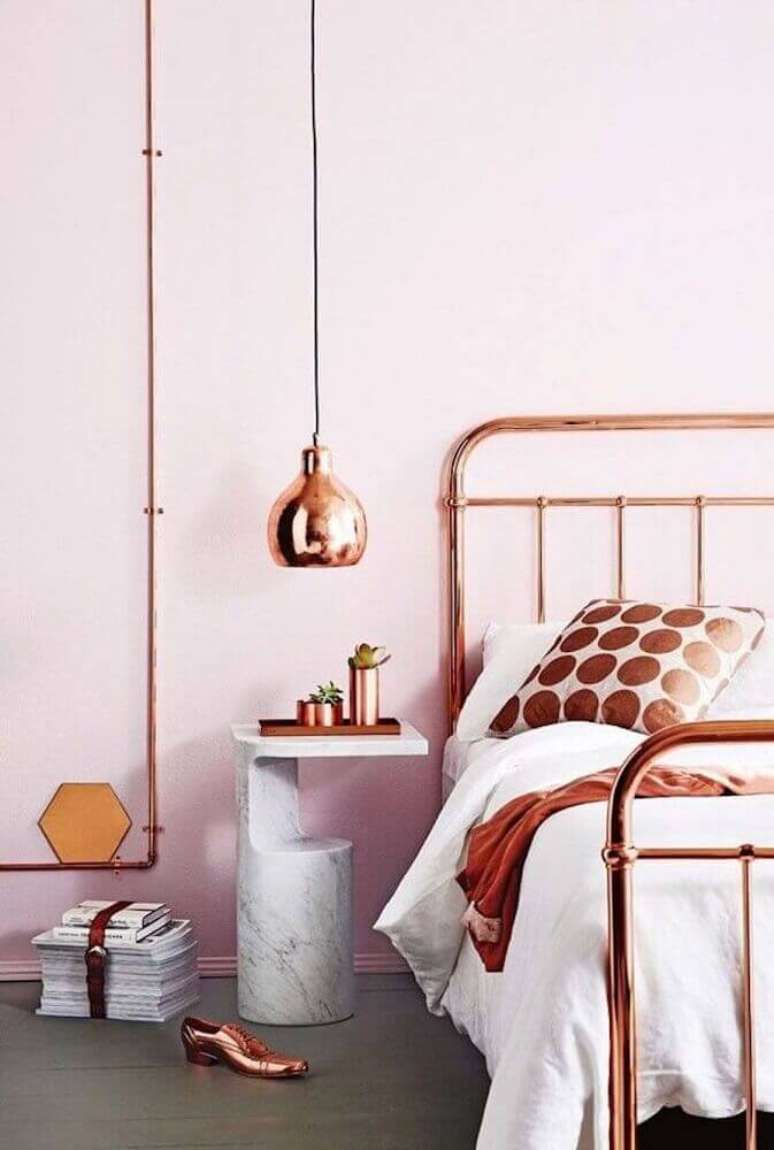 71. Decoração para quarto rose gold – Foto: Style Catchers