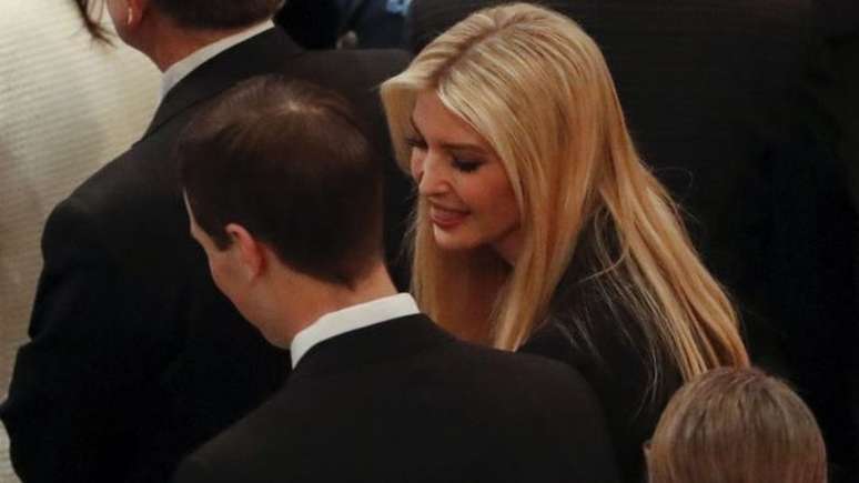 A filha de Donald Trump, Ivanka, compareceu à cerimônia com o marido, Jared Kushner