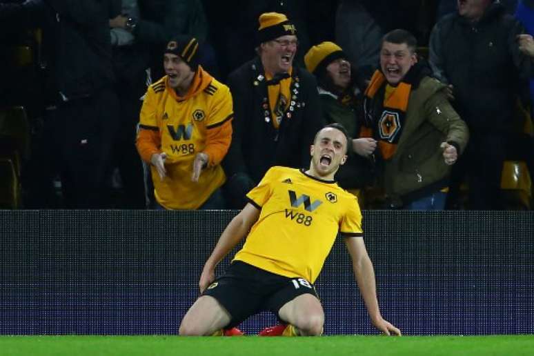 Diogo Jota fez o gol da vitória do Wolverhampton (Foto: Geoff Caddick / AFP)