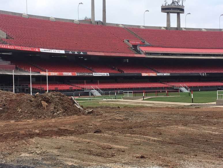 Morumbi já está em obras, mas ritmo aumentará na segunda-feira - FOTO: Fellipe Lucena