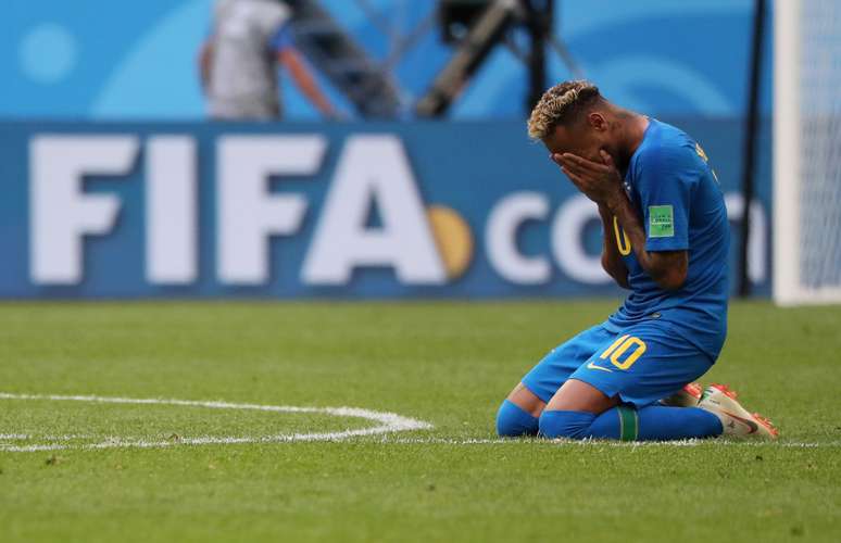 Brasil x Costa Rica - Estádio São Petersburgo, São Petersburgo, Rússia - 22 de junho de 2018 - Neymar chora após vitória do Brasil sobre a Costa Rica