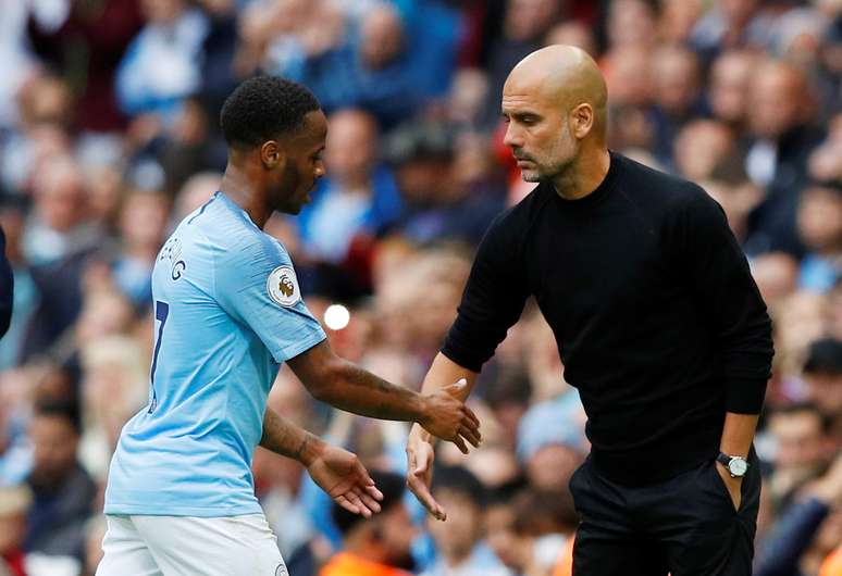 Sterling e Pep Guardiola
15/9/2018   REUTERS/Phil Noble 