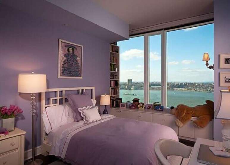 21- As cores para quartos infantis podem ter os mesmos tons da parede e dos acess&oacute;rios. Fonte: WikiFaz