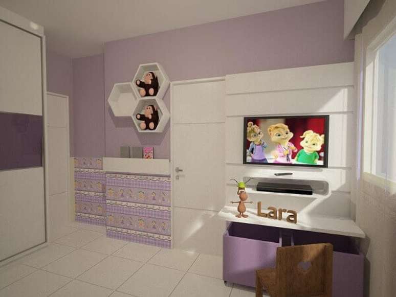 25- As cores para quartos infantis devem combinar com a personalidade da crian&ccedil;a. Fonte: Clarissa Sarahiva