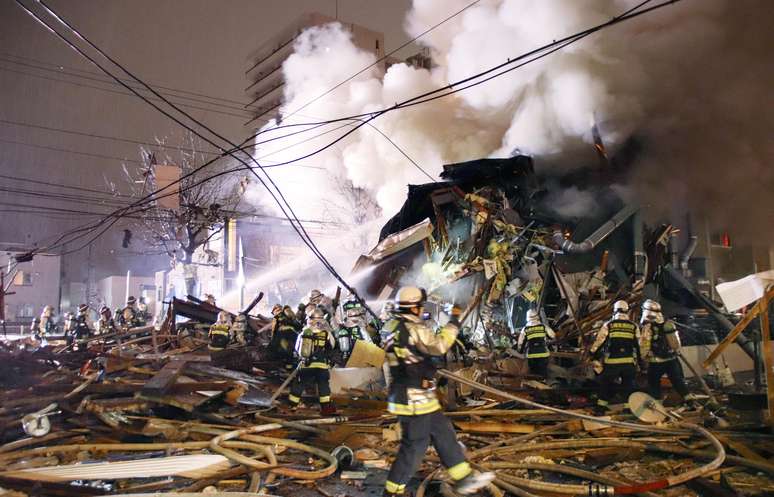 Um bar explodiu em Sapporo, no Japão, neste domingo (16)