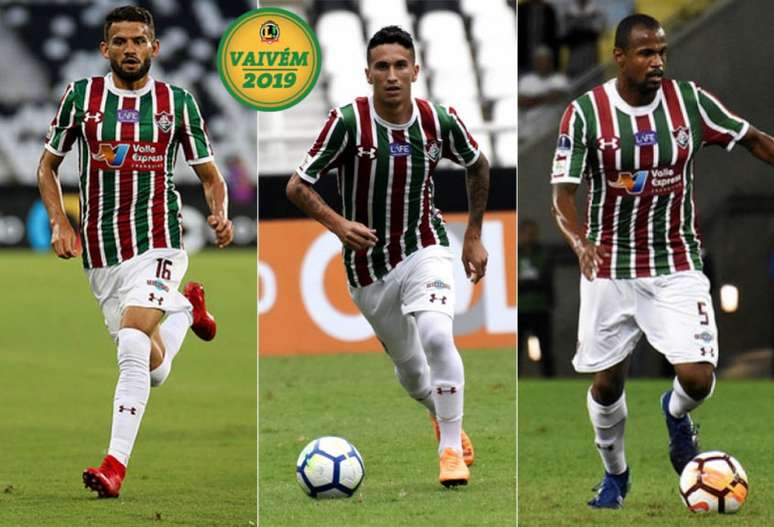 Jadson, Dodi e Airton atuaram pelo Fluminense em 2018 (Fotos: Reprodução)