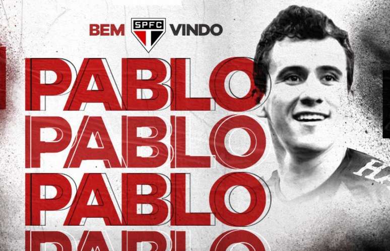 São Paulo anunciou Pablo nesta quarta-feira - FOTO: Divulgação