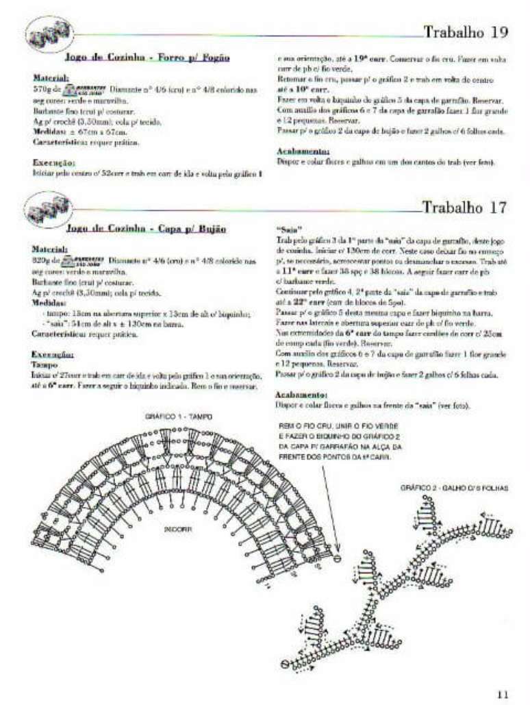 12. Receita de jogo de cozinha de croch&ecirc; passo a passo para fazer forro para fog&atilde;o e capa para botij&atilde;o. Foto de Katia Ribeiro Croch&ecirc; Moda e Decora&ccedil;&atilde;o