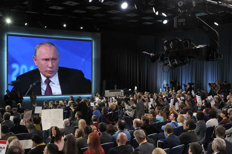 Presidente russo, Vladimir Putin, durante entrevista coletiva em Moscou 20/12/2018 REUTERS/Maxim Shemetov