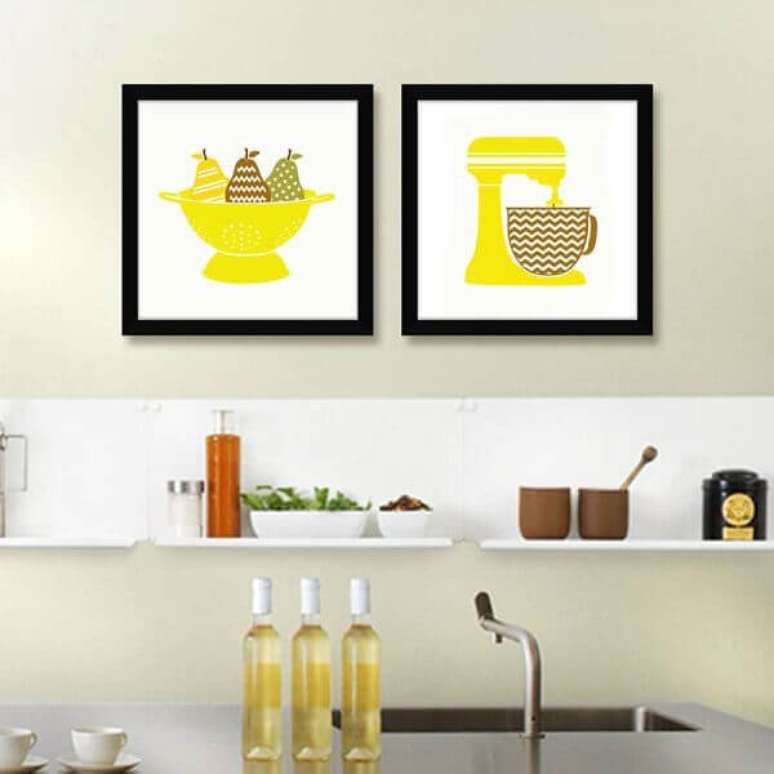 3- Os quadros decorativos para cozinha apresentam figuras estilizadas. Fonte: Quadrecora