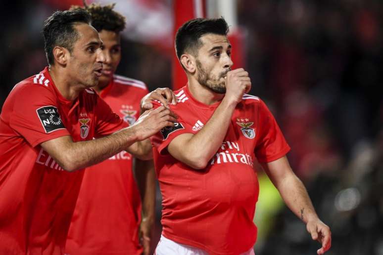 O Benfica venceu o Braga neste domingo pelo placar de 6 a 2 e Jonas marcou um dos gols da equipe (AFP)