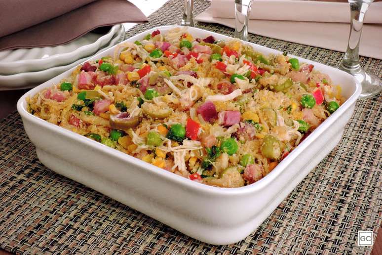 Farofa tradicional com bacon