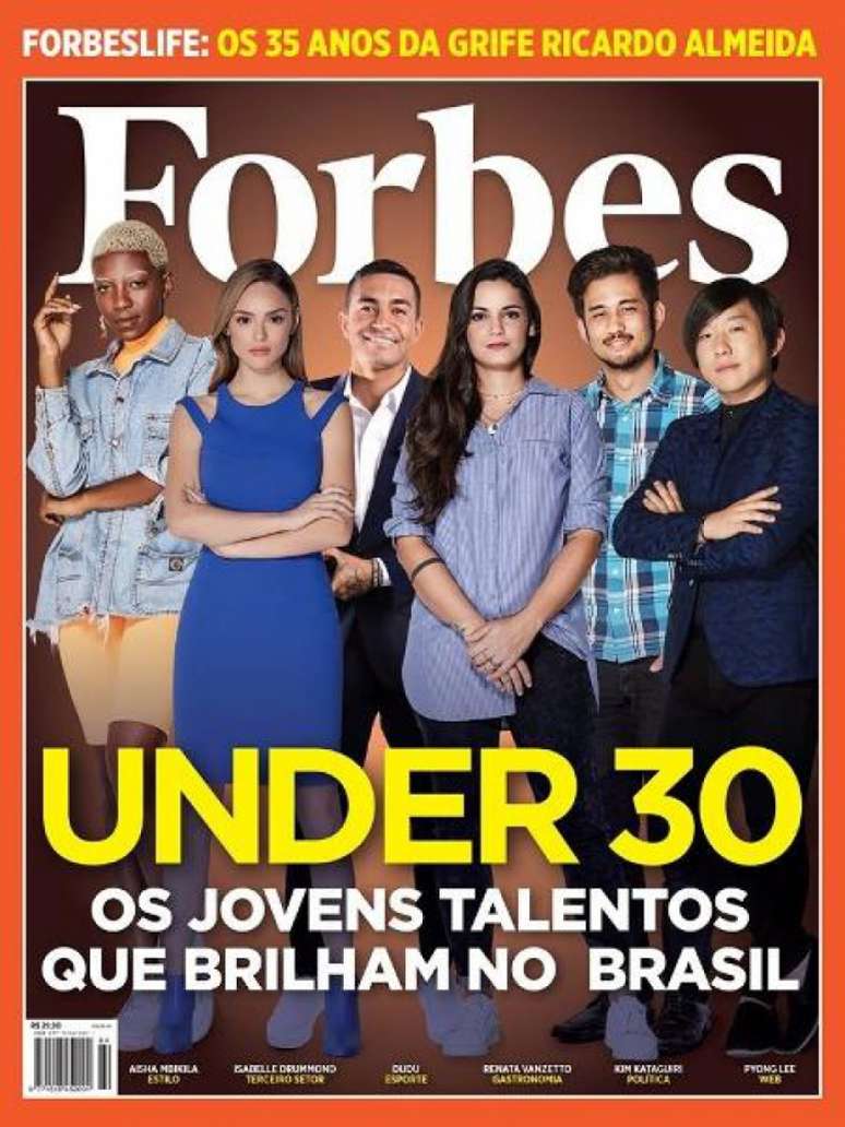 Dudu foi capa da Forbes ao lado da atriz Isabelle Drummond e do deputado federal Kim Kataguiri (Foto: Reprodução)