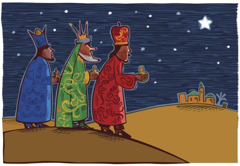 Dia 6 de janeiro, data que se celebra o dia de Reis ou dos Três Reis Magos Melquior, Baltasar e Gaspar