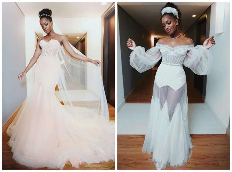 Os dois vestidos de noiva de iza (Foto: Reprodução/Instagram)