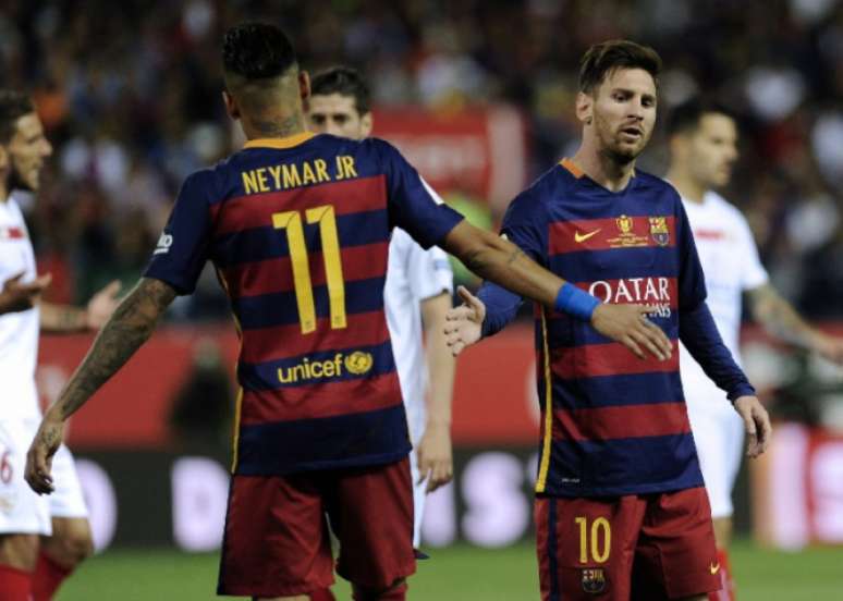 Brasileiro e argentino fizeram uma grande dupla no Barça (Foto: AFP)