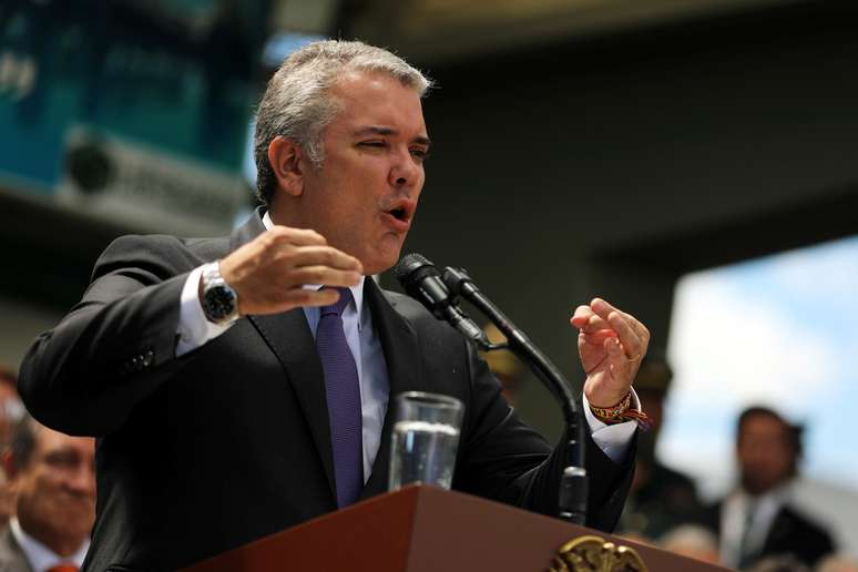 Ivan Duque, presidente da Colômbia, em discurso em Bogotá (17/12/2018)
