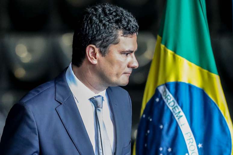 Ministro da Justiça e Segurança Pública, Sérgio Moro, durante cerimônia para receber a pasta de seu antecessor, Raul Jungmann, no Palácio do Planalto, em Brasília