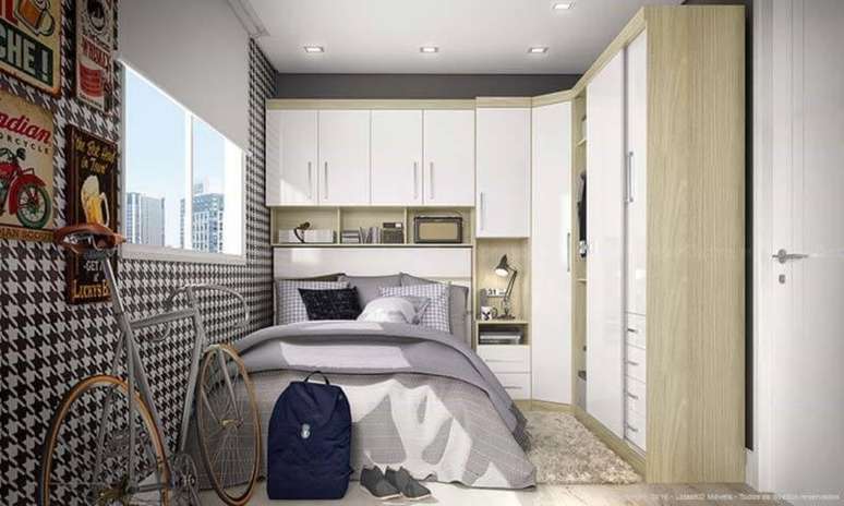 49. Arm&aacute;rio de parede para quarto modulado. Foto de Lojas KD