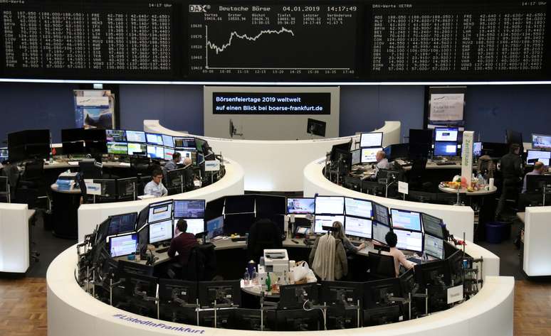 Painel com o índice DAX da Bolsa de Frankfurt, 4/11/2019.   REUTERS/Staff