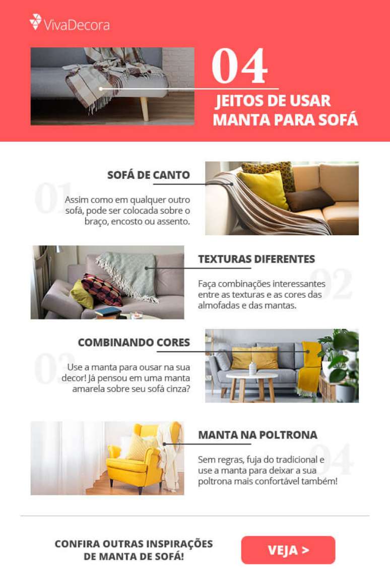 Infográfico – Manta para sofá