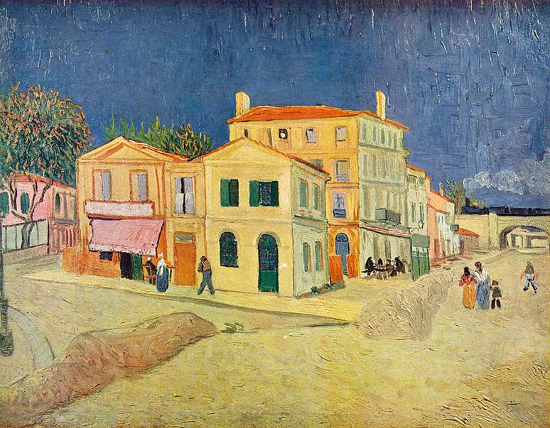 Em Arles, Van Gogh morava nesta casa amarela com janela verdes, que era tanto residência quanto estúdio