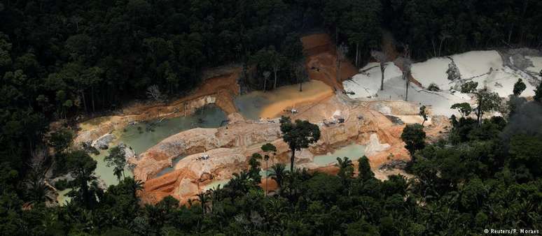 Mineração ilegal no Pará, em área da Floresta Amazônica