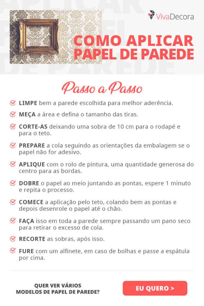 Infogr&aacute;fico &ndash; Como Colocar Papel de Parede
