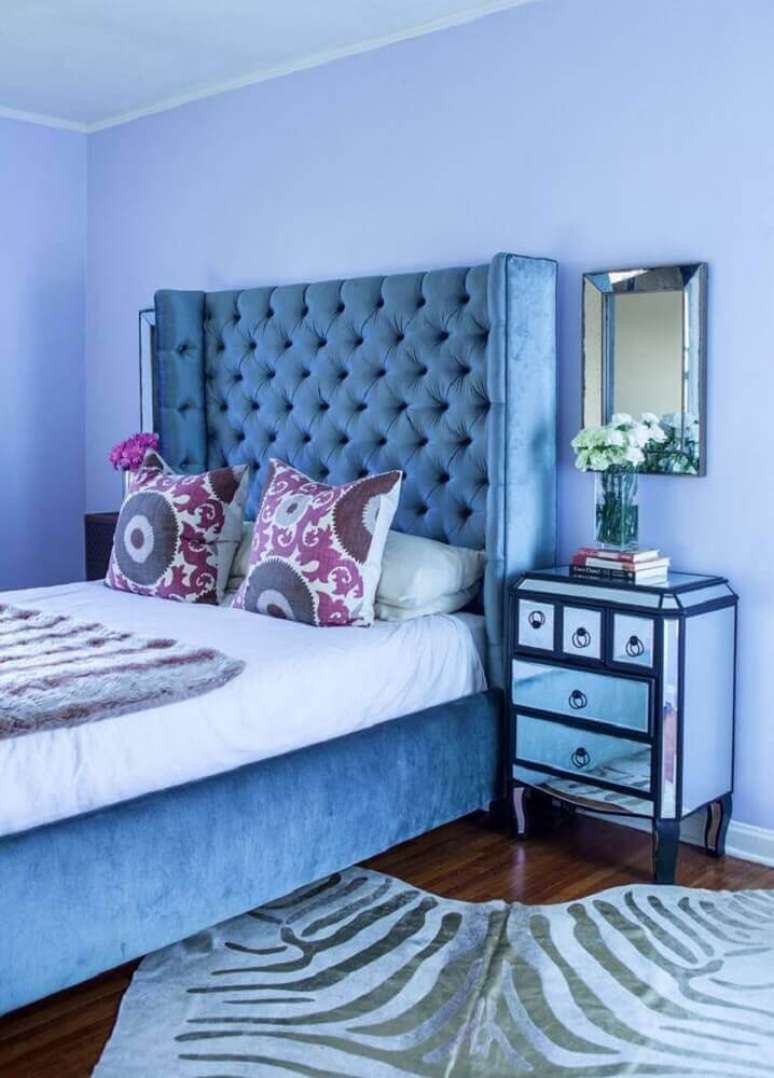 12. O azul também é uma das cores de quarto feminino muito utilizada – Foto: Danovel
