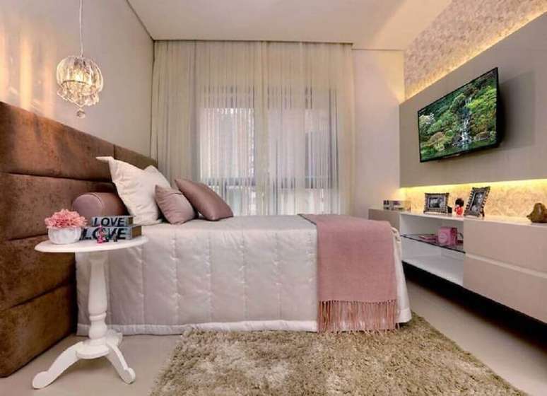 16. Saiba escolher as cores para pintar quarto feminino que deixem o ambiente bem aconchegante e harm&ocirc;nico &ndash; Foto: Bruna Morais Arquiteta