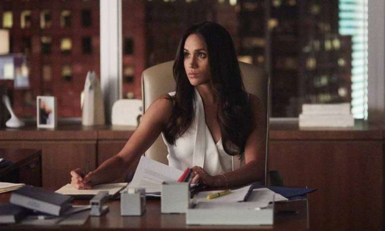 A duquesa de Sussex, Meghan Markle, ainda como atriz na série 'Suits'.