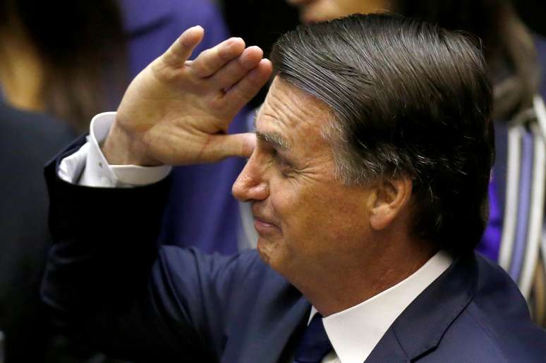 Jair Bolsonaro durante a posse no Congresso Nacional, em Brasilia. 1/1/2019. REUTERS/Adriano Machado