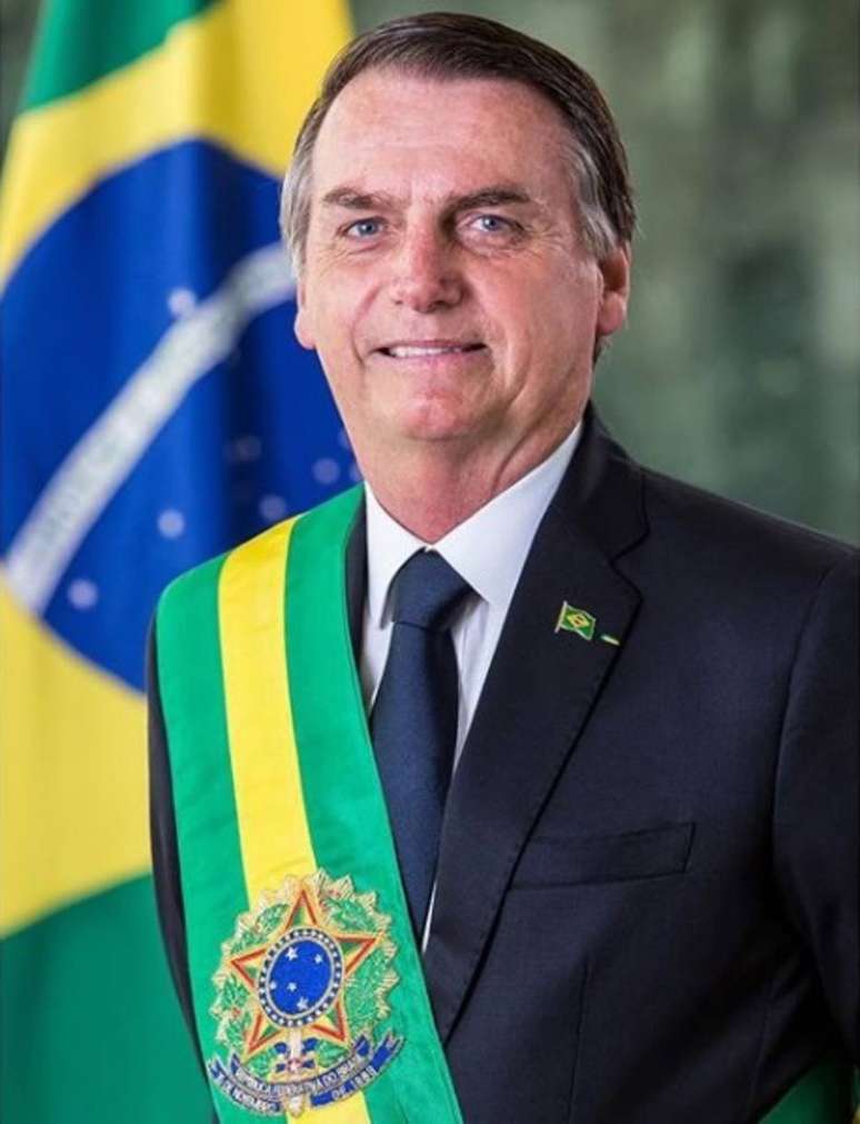 Foto oficial do presidente Jair Bolsonaro